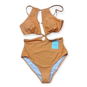 Cupshe Orange One Piece Swimsuit Women's Small New